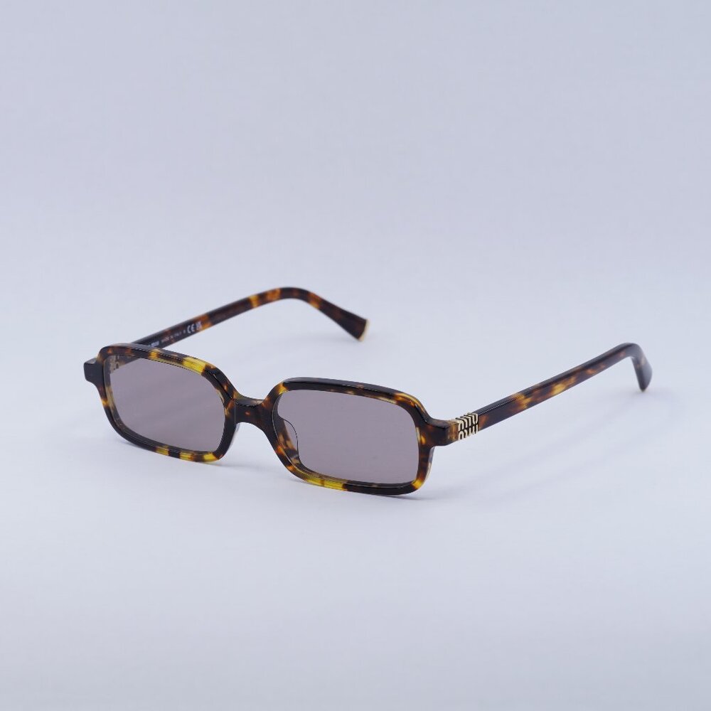 Miu Miu MU11ZS 14L20I Sunglasses Havana Rectangle Frame, Purple Brown Lenses